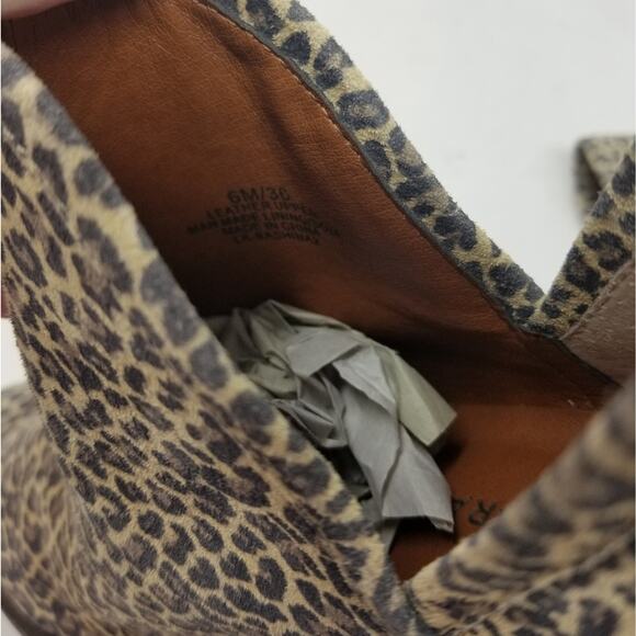 Lucky Brand Basel Animal Print Leather Booties Comfortable Round toe Womens Sz 6 - Picture 11 of 13
